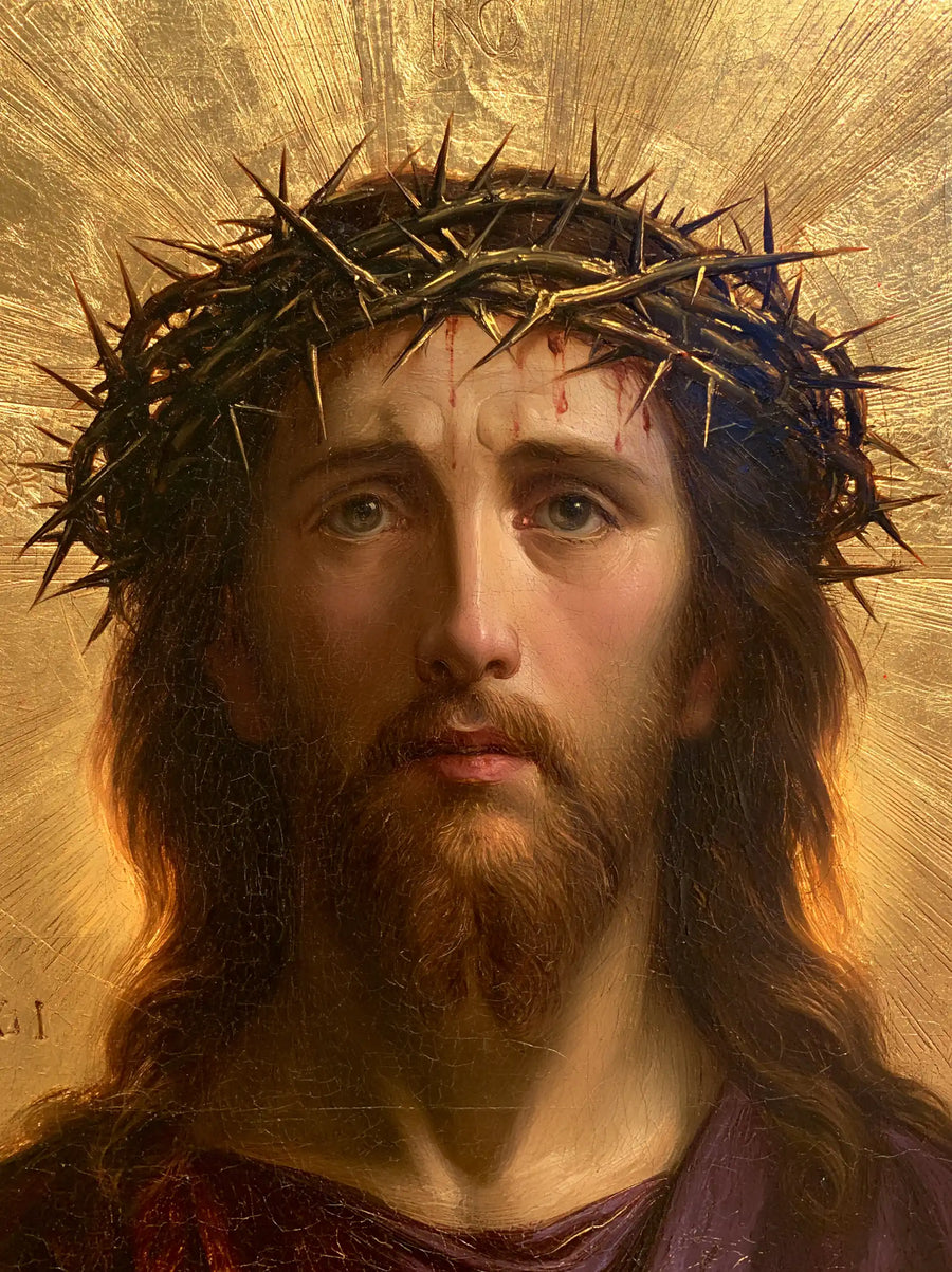 Jesus Crowned with Thorns — Gold Descending toward the Gaze