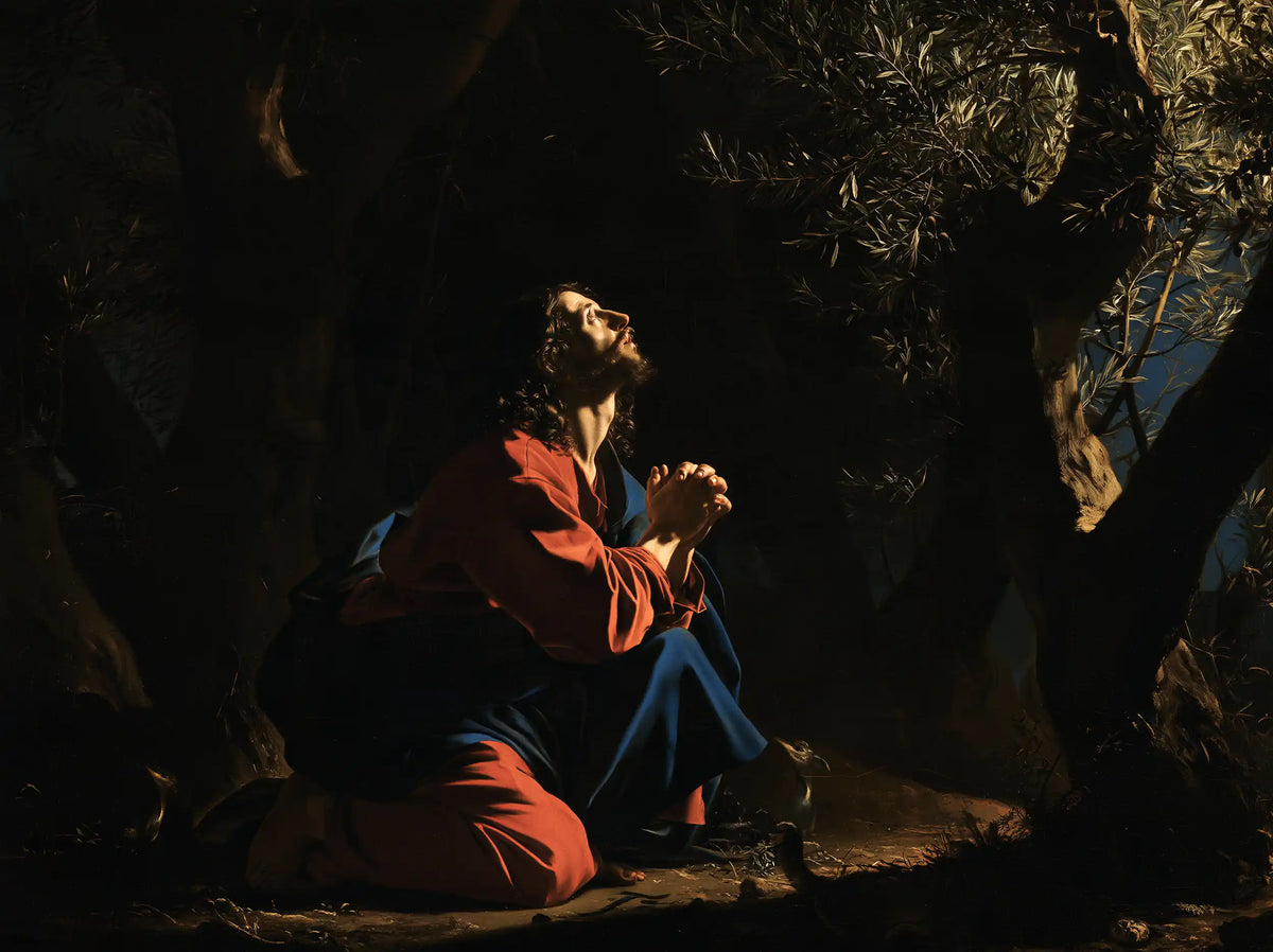Jesus in Gethsemane - Caravaggio Tenebrism · Landscape n° 5