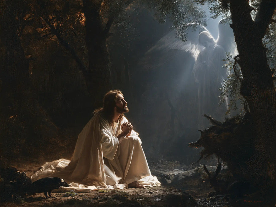 Jesus in Gethsemane — The Angel in the Silver Beam