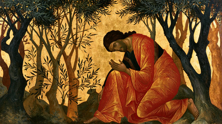 Jesus in Gethsemane — Surrender in the Icon Forest