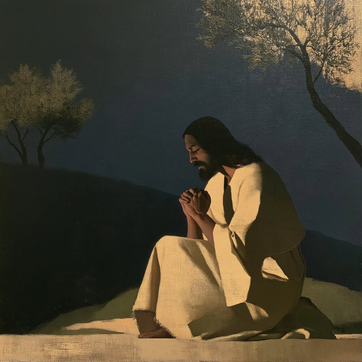 Jesus in Gethsemane — Orison between Distant Trees
