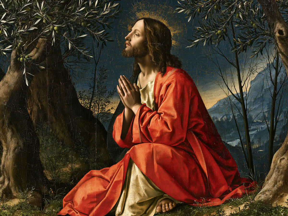 Jesus in Gethsemane — Palms in the Sunset Glow
