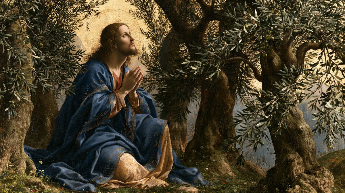 Jesus in Gethsemane — The Halo in Silver Foliage