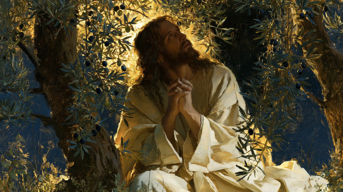 Jesus in Gethsemane — Prayer in the Olive Lattice