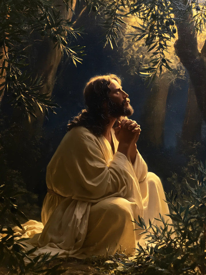 Jesus in Gethsemane — The Call toward Luminous Leaves