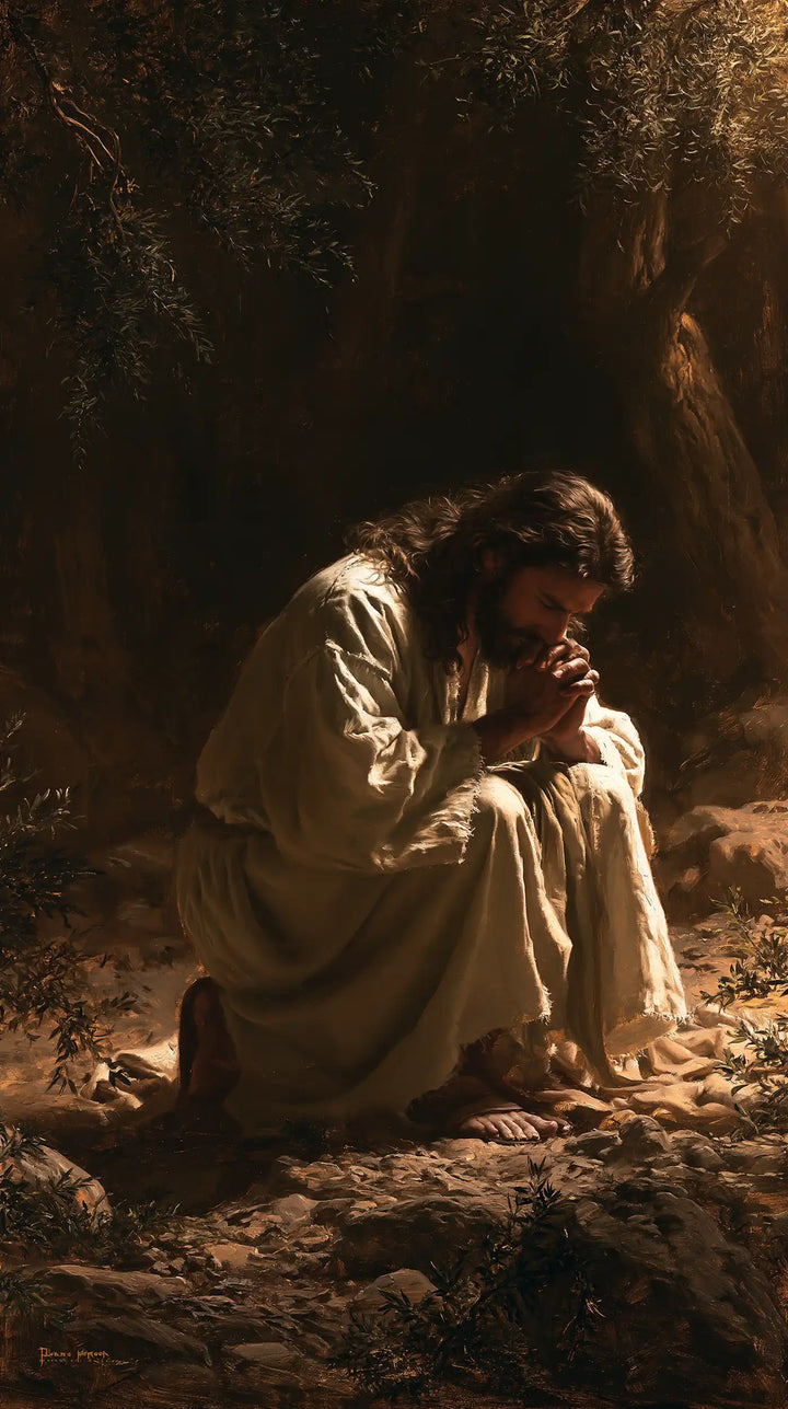 Jesus in Gethsemane — Humility upon Russet Earth