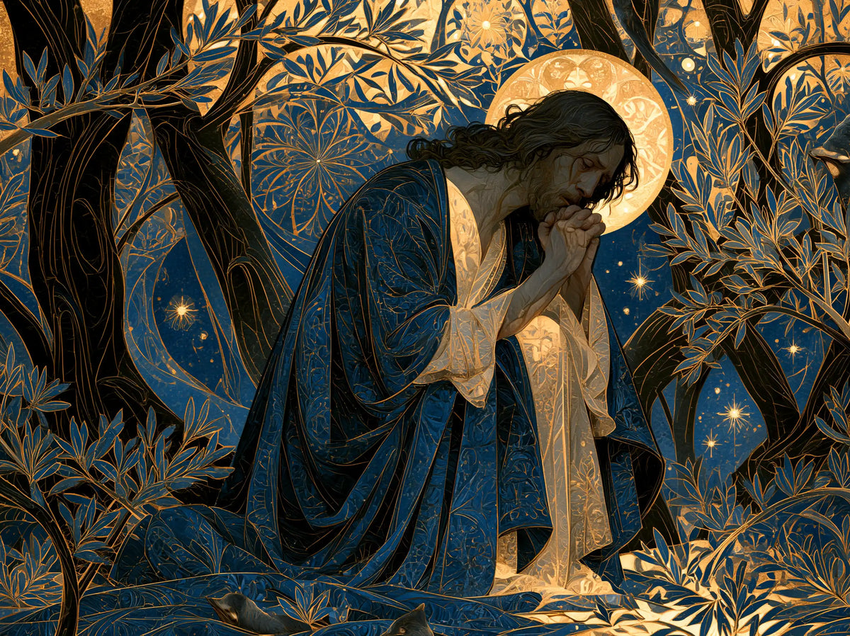 Jesus in Gethsemane - Sacred Art Nouveau · Landscape n° 8