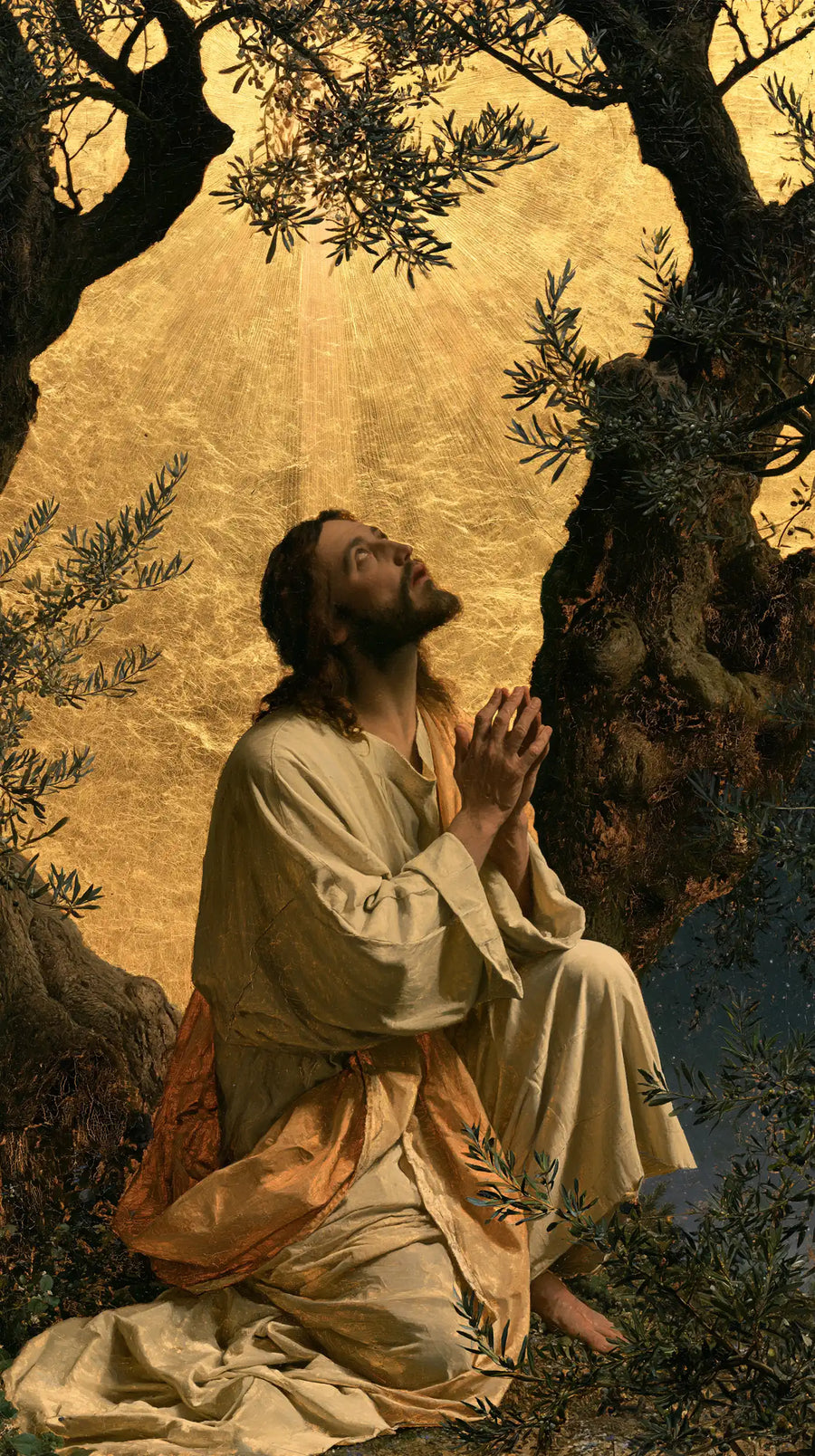Jesus in Gethsemane — Orison before the Wall of Light
