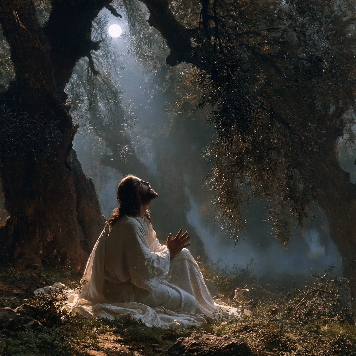 Jesus in Gethsemane - Symbolist · Square n° 1