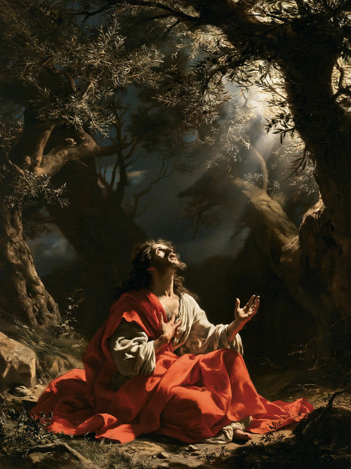 Jesus in Gethsemane — Open Arms in the Garden of Light