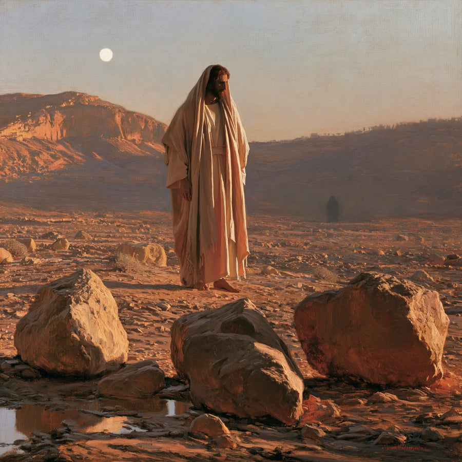 Jesus in the Desert - The Stones of Temptation · Square n° 3
