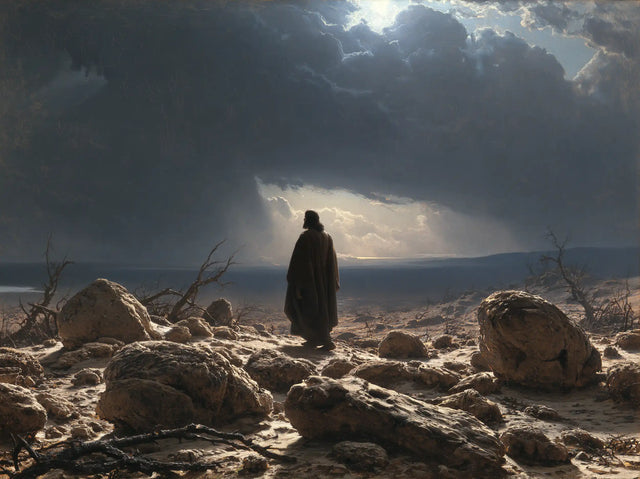 Jesus in the Desert — The Watcher before the Cloud Gate