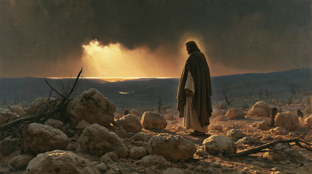 Jesus in the Desert — The Dark Mantle before the Ember of the Sky