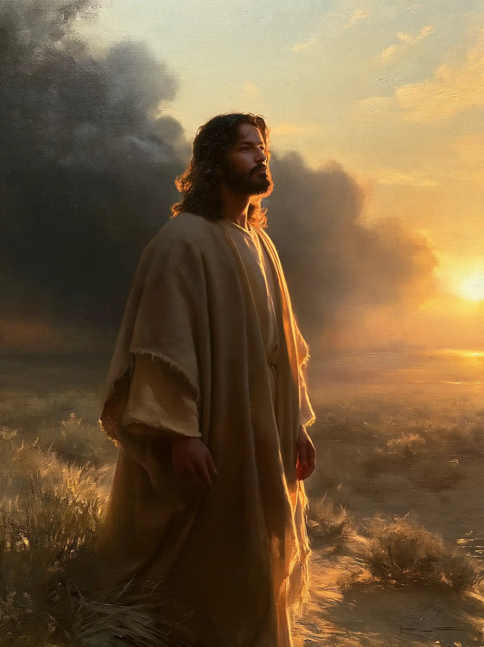 Jesus in the Desert — The Peaceful Profile before the Open Gold