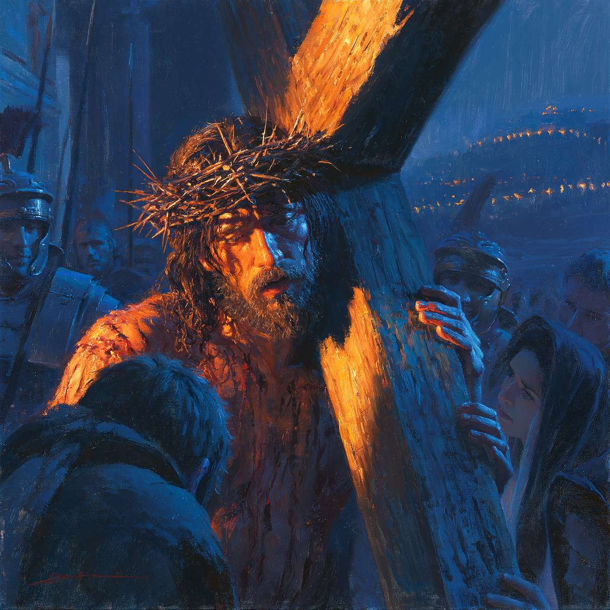 The Stations of the Cross - Light-dark midnight blue · Square n° 1