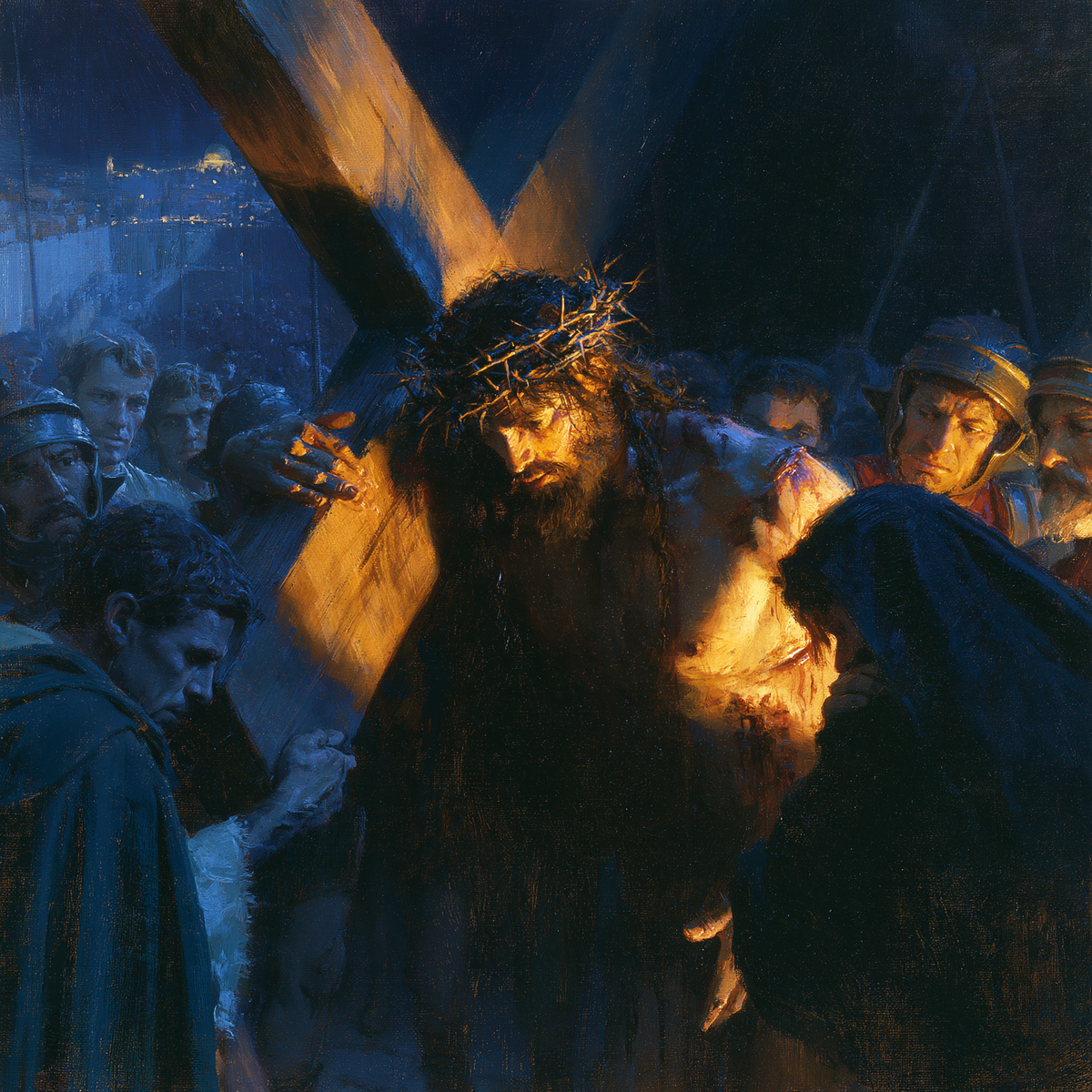 The Stations of the Cross - Light-dark midnight blue · Square n° 2