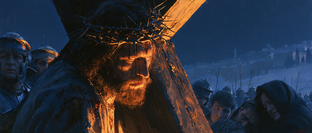 The Stations of the Cross - Light-dark midnight blue · Landscape n° 23