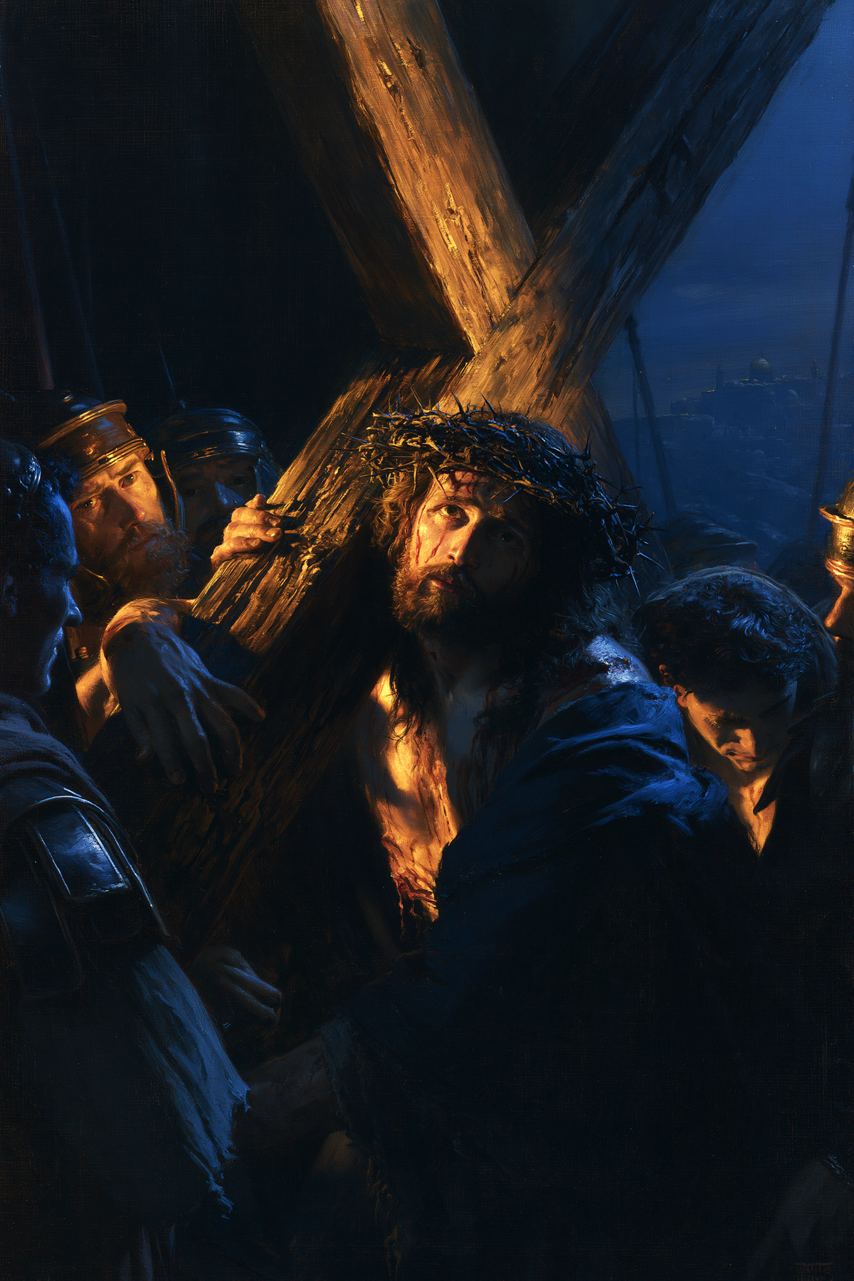 The Stations of the Cross - Light-dark midnight blue · Portrait n° 11