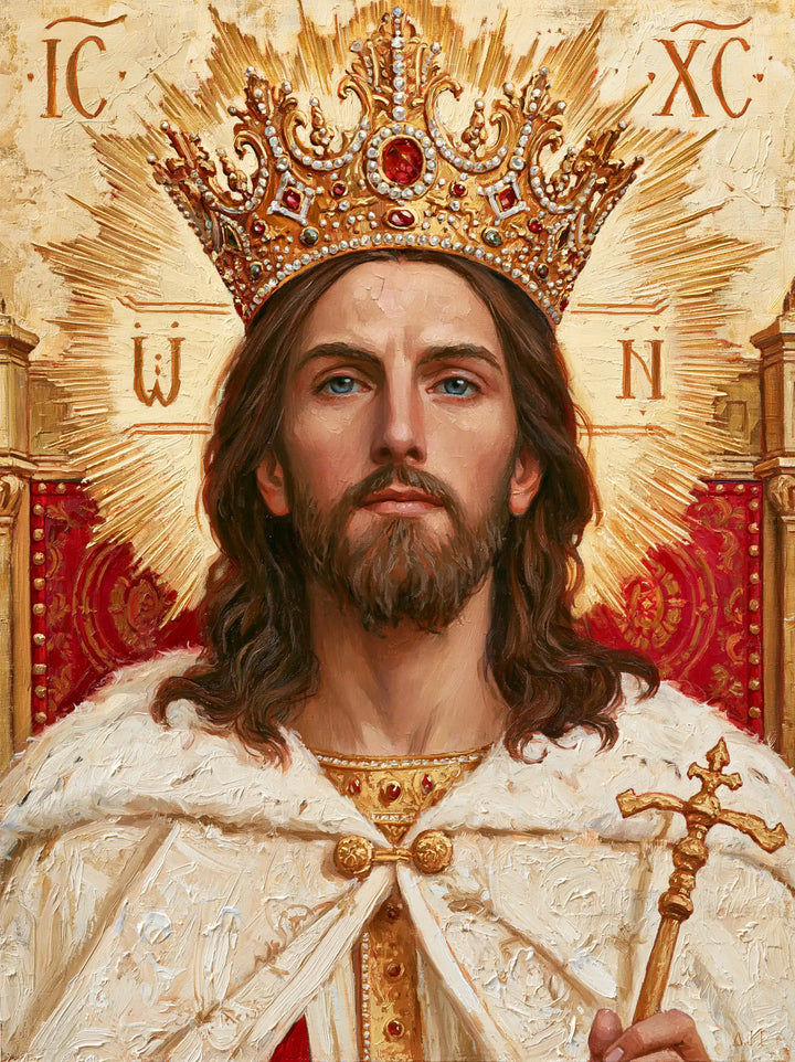 Jesus the King - Red, Ivory and Gold · Portrait n° 9