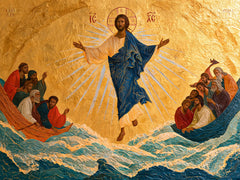 Jesus Walking on Water — Radiant Azure above Turquoise Waters