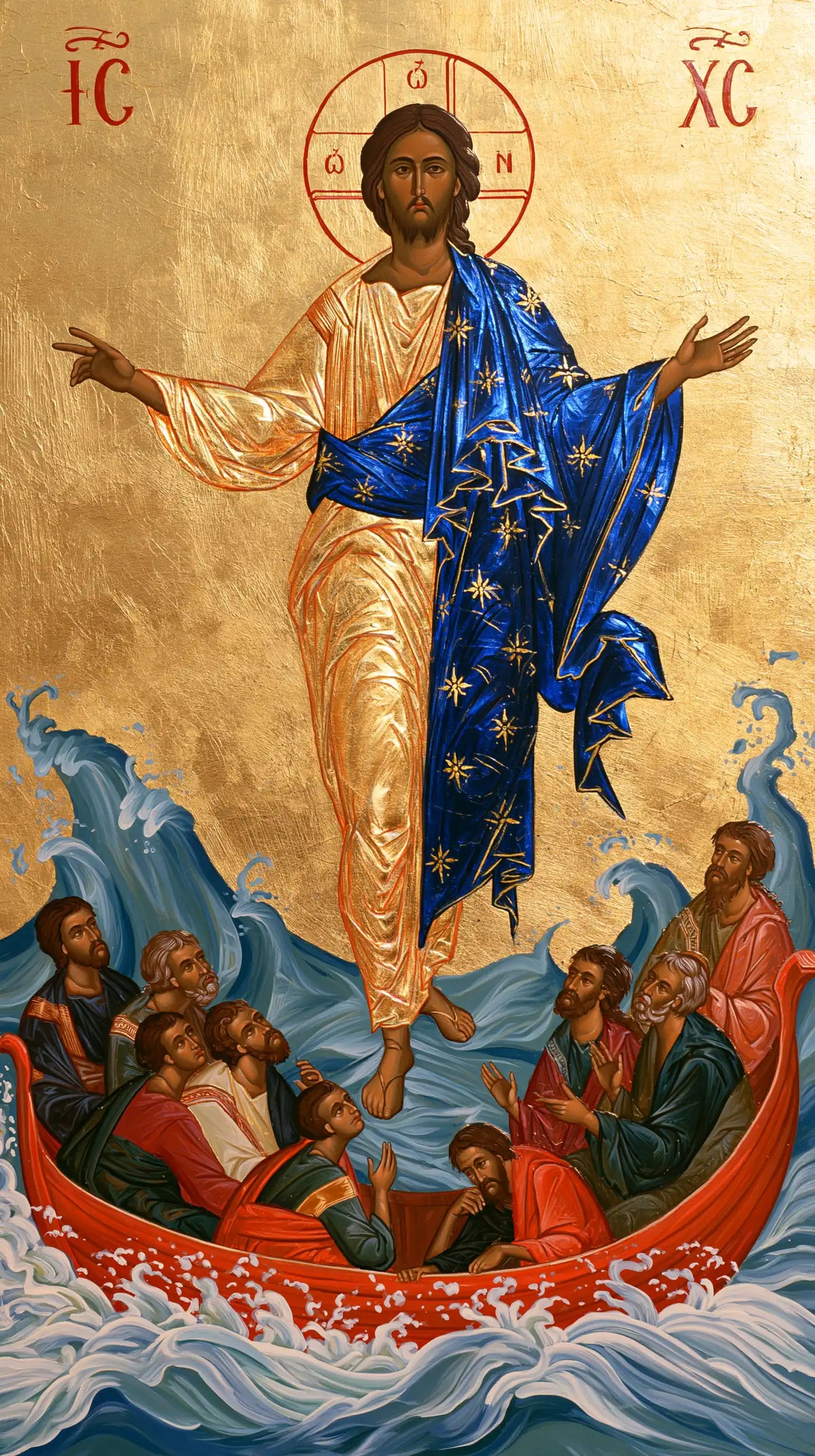 Jesus Walking on Water — The Starry Cloak above the Red Vessel