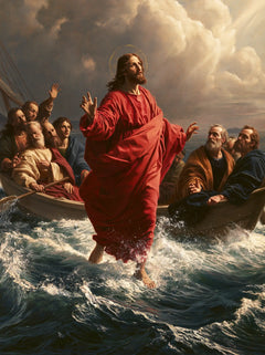 Jesus Walking on Water — Red Turned toward the Heights