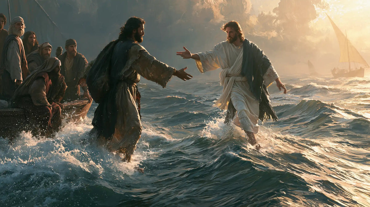 Jesus Walking on Water — Two Gestures above the Same Wave