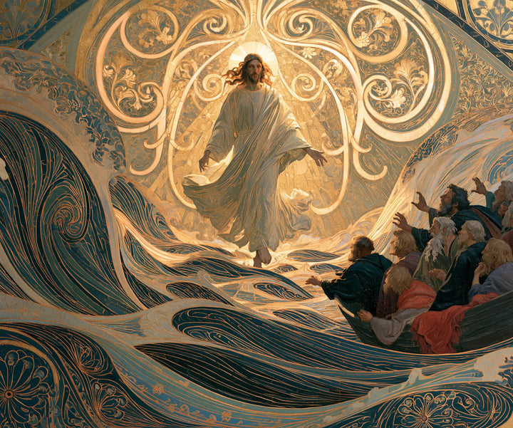 Jesus Walking on Water - Sacred Art Nouveau · Landscape n° 6