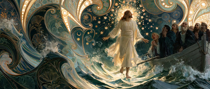 Jesus Walking on Water - Sacred Art Nouveau · Landscape n° 34