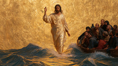 Jesus Walking on Water — The Blessing beside Closely Gathered Faces