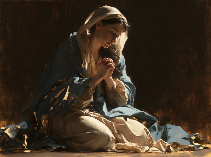 Virgin Mary in Prayer — The Pale Veil’s Confidence