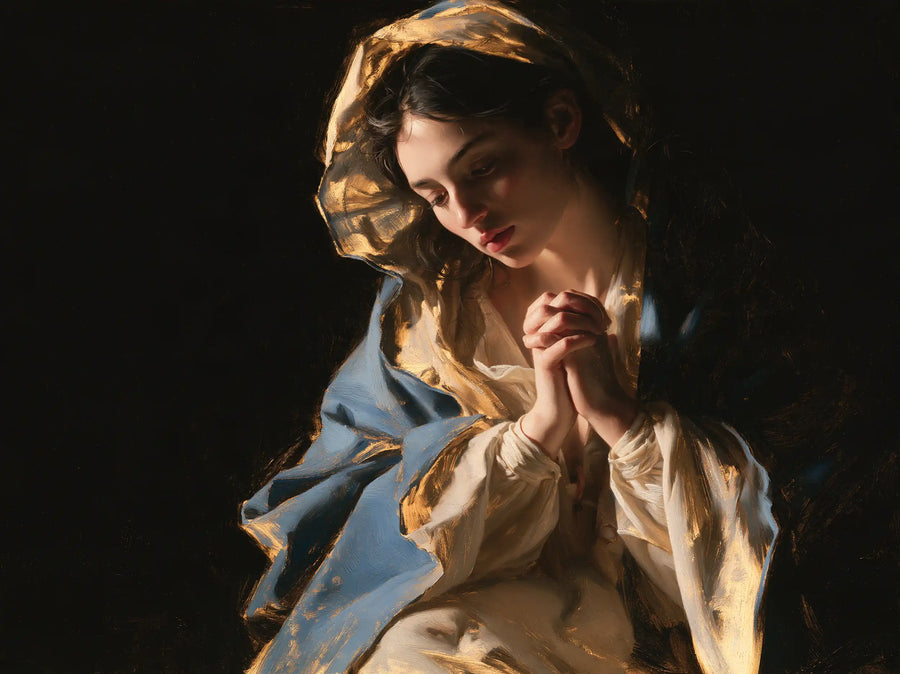 Virgin Mary in Prayer - Black and Gold · Landscape n° 5
