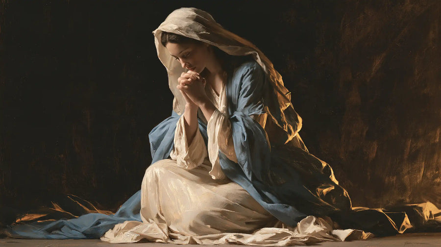 Virgin Mary in Prayer - Black and Gold · Landscape n° 7