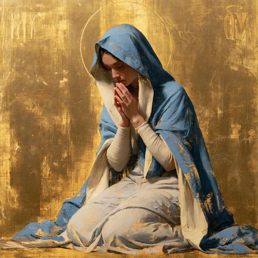 Virgin Mary in Prayer - Contemporary Byzantine · Square n° 7