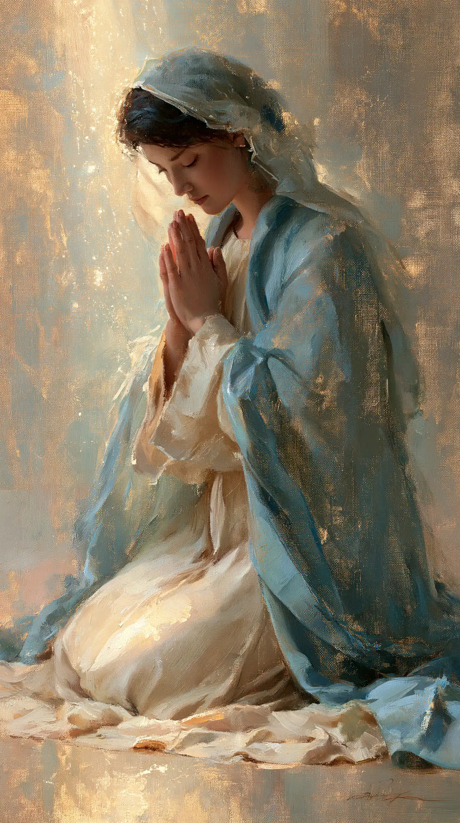 Virgin Mary in Prayer - Impressionist · Portrait n° 15