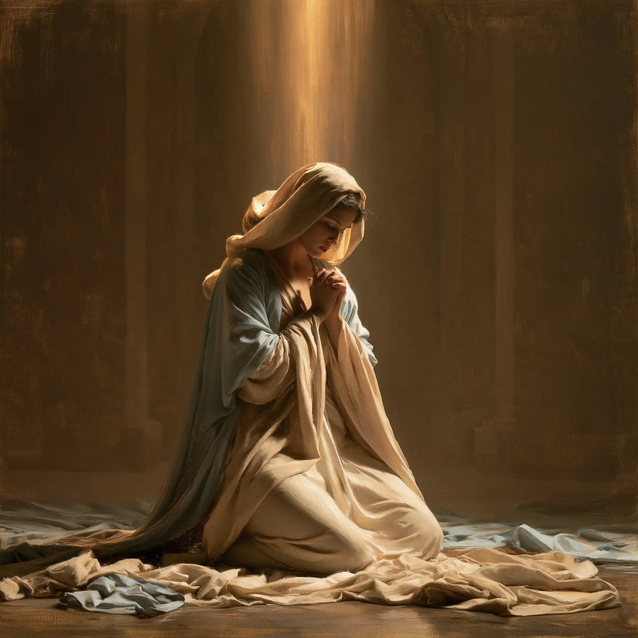Virgin Mary in Prayer - Mary in a Biblical Interior · Square n° 7