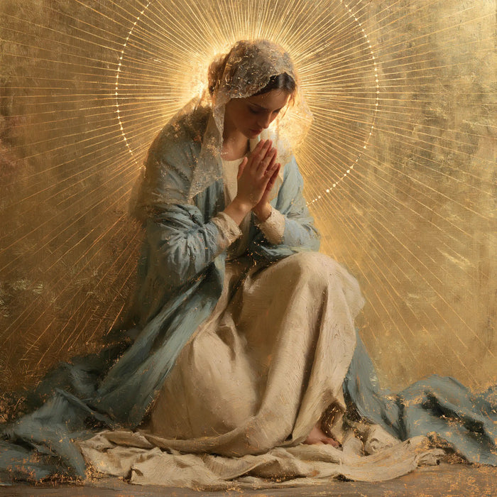 Virgin Mary in Prayer — The Sun of a Thousand Threads