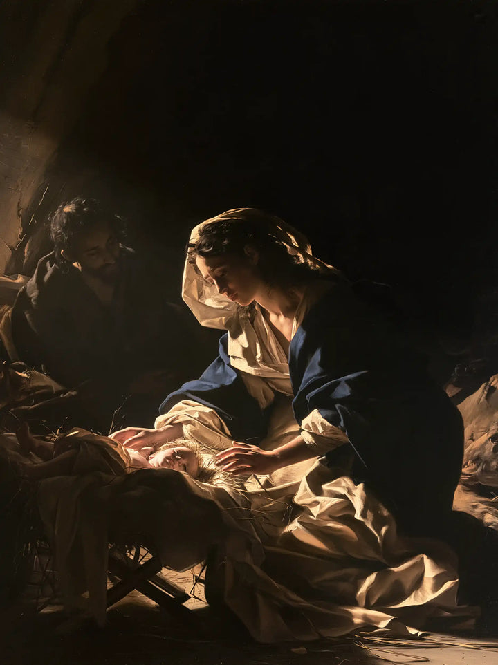 The Nativity - Caravaggio Tenebrism · Portrait n° 16