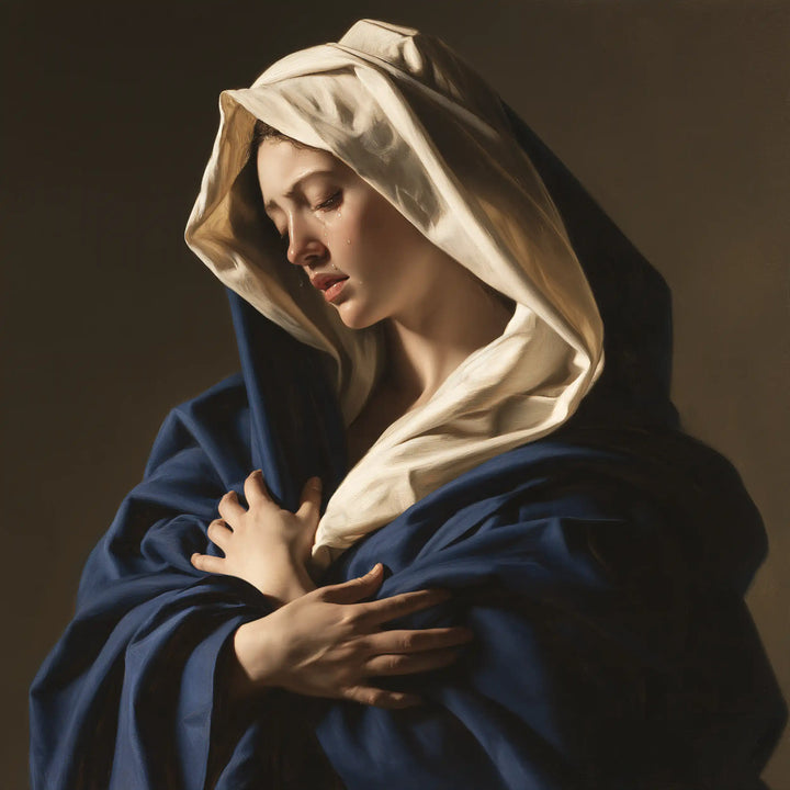 Our Lady of Sorrows — The Embrace of the Blue Mantle