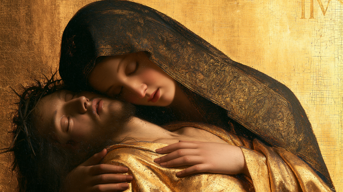 The Pietà — Rest Beneath Ancient Gold