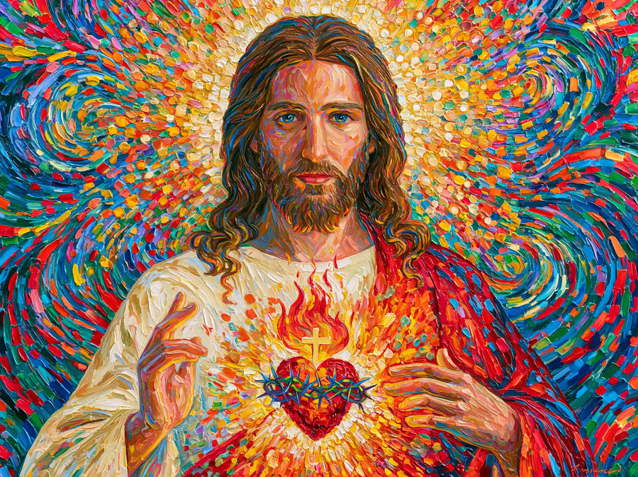 Sacred Heart of Jesus – Pointillist Post-Impressionism · Landscape no. 2