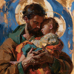 Saint Joseph with the Child Jesus – Expressionist · Square no. 6