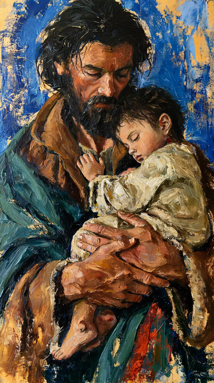 Saint Joseph with the Child Jesus – Expressionist · Portrait no. 1