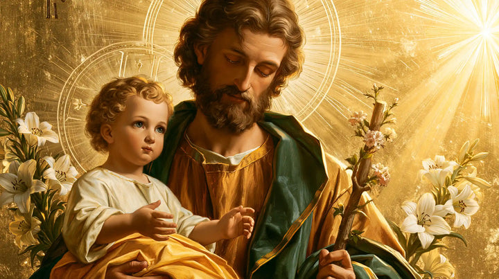 Saint Joseph with the Child Jesus – Sacred Gold · Landscape no. 9