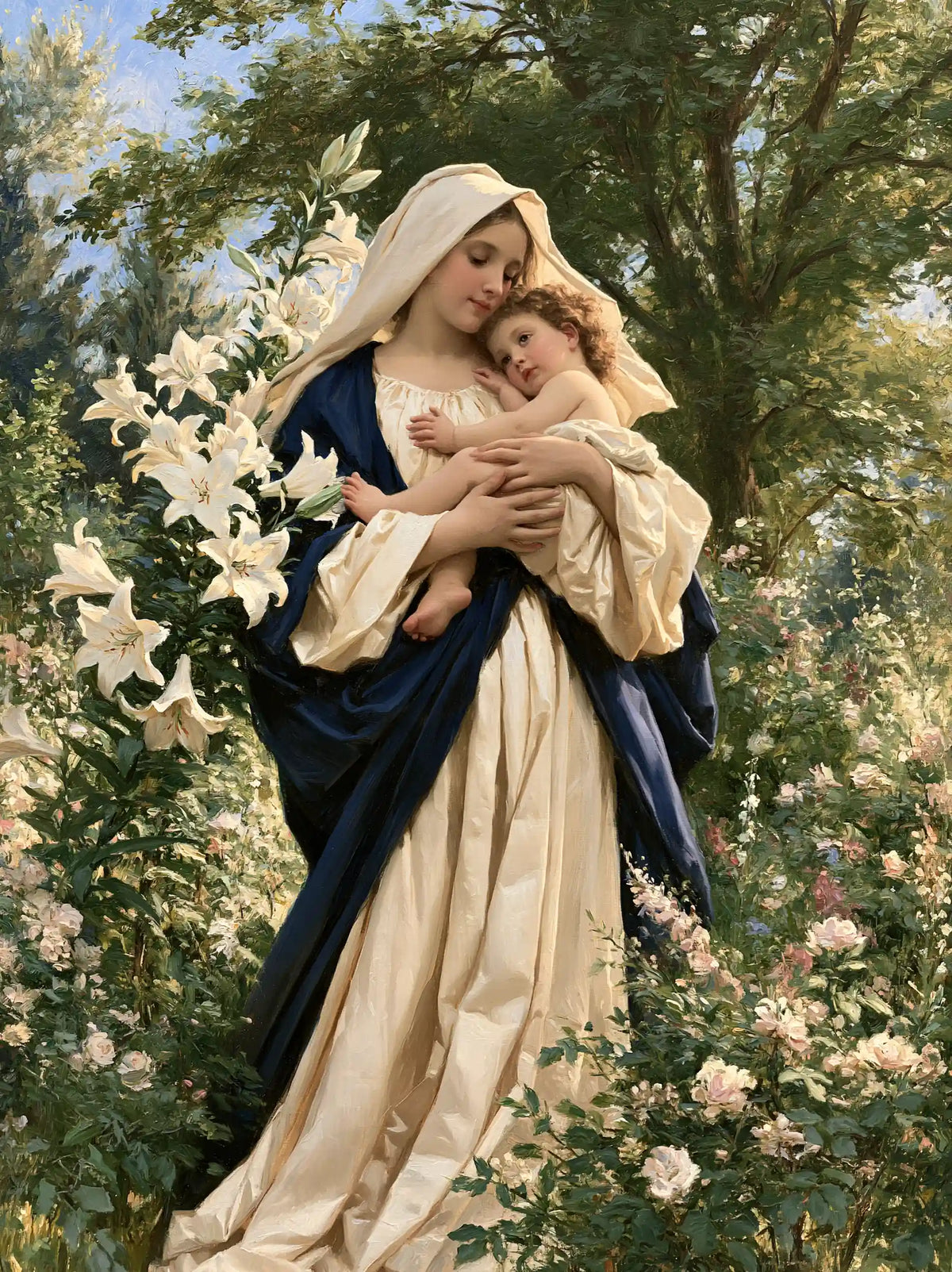 The Virgin Mary and Child Jesus — Under the Flowering Branch