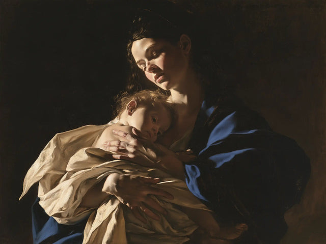 Virgin Mary and Child Jesus - Caravaggio Tenebrism · Landscape n° 1
