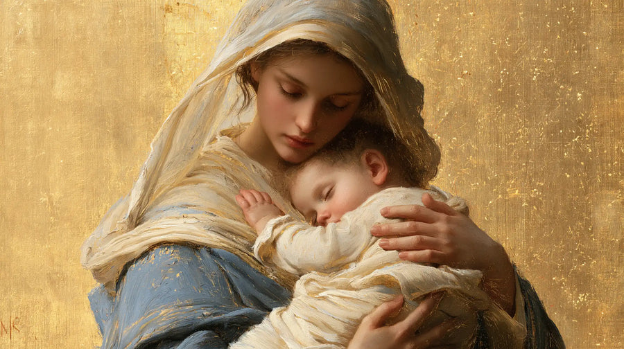 Virgin Mary and Child Jesus - Sacred Gold · Landscape n° 8
