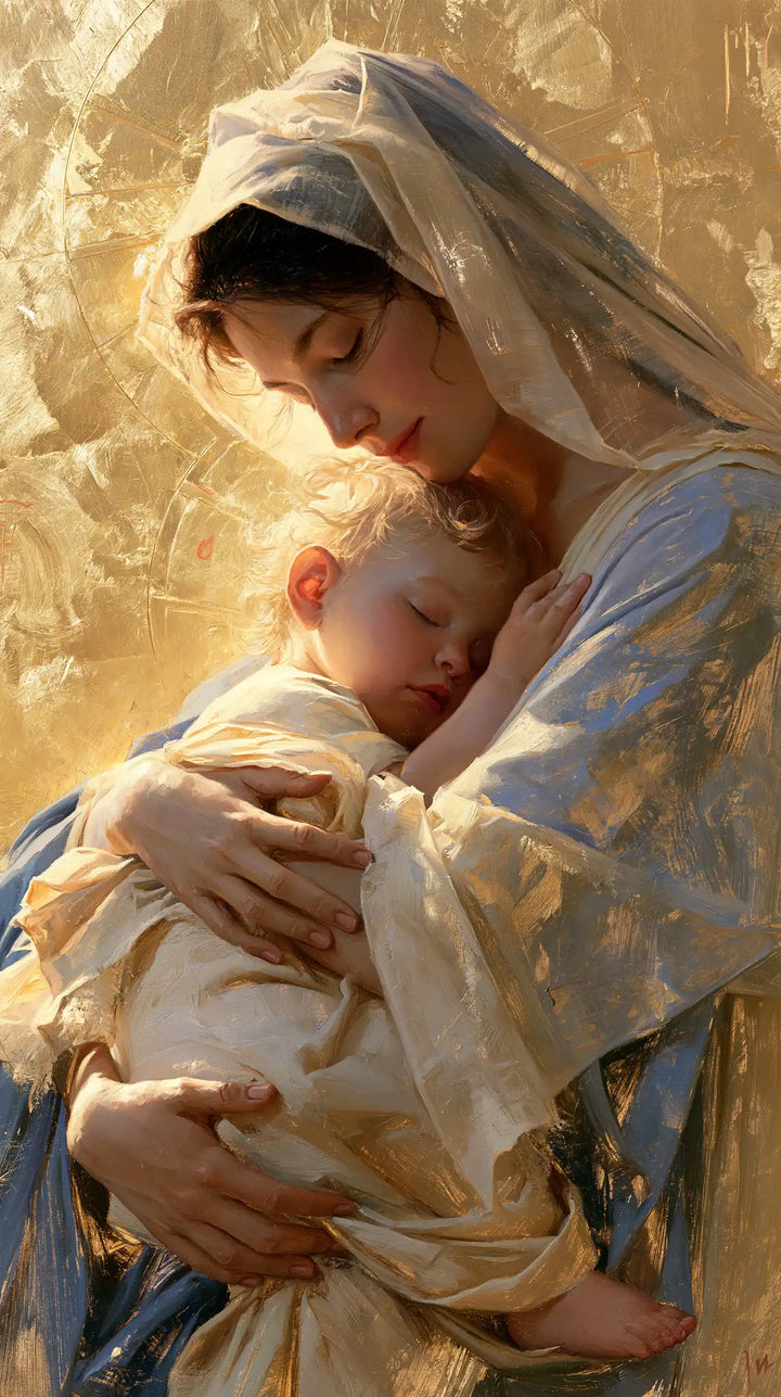 Virgin Mary and Child Jesus - Sacred Gold · Portrait n° 6