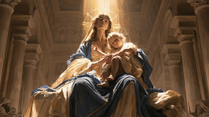 Virgin Mary and Child Jesus - Sacred Monumental View · Landscape n° 18