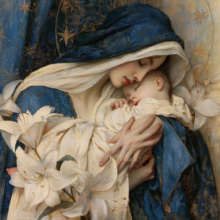 The Virgin and Child — Tenderness with Interlaced Hands
